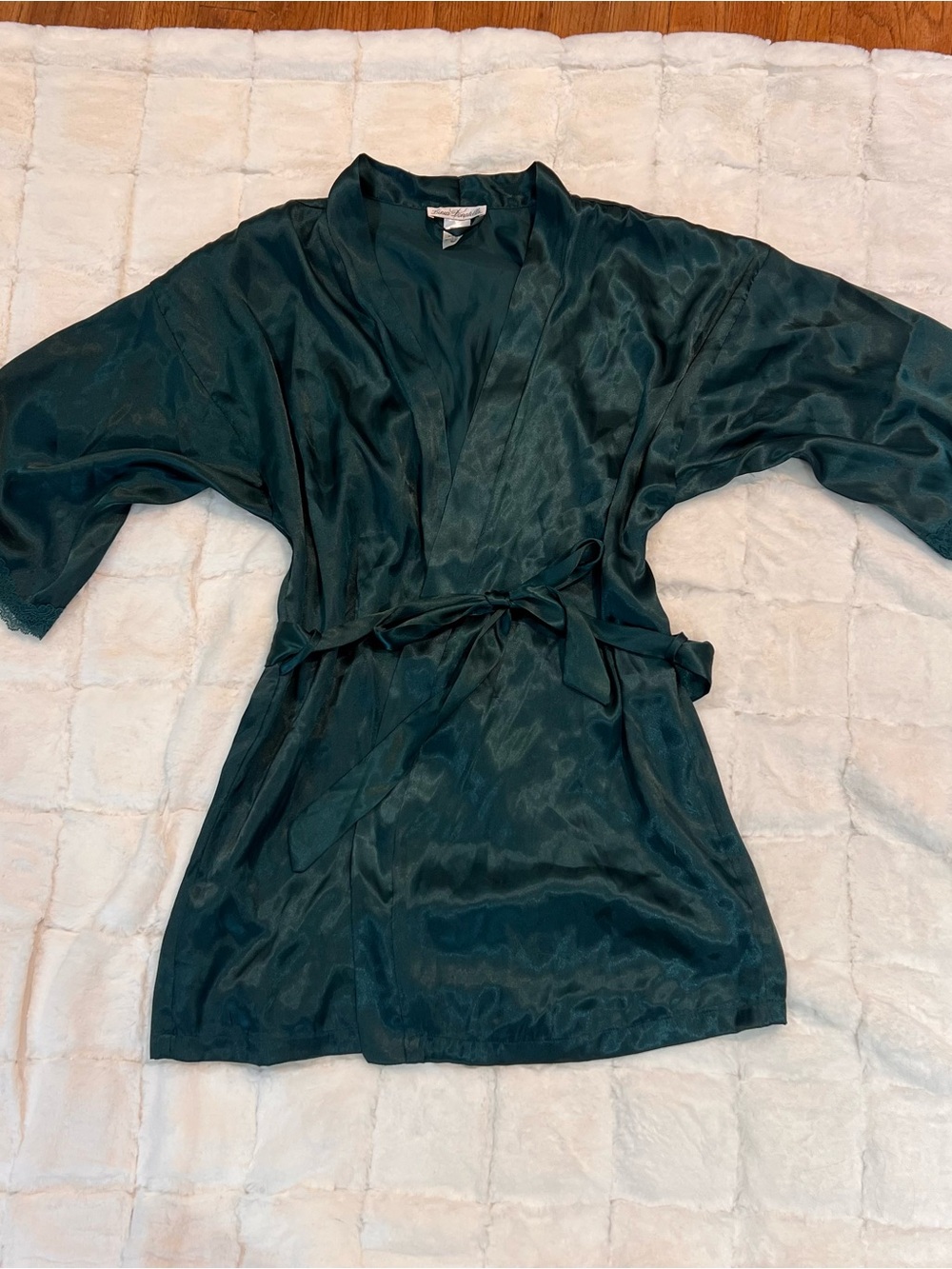 Linea Donatella Teal Satin Robe